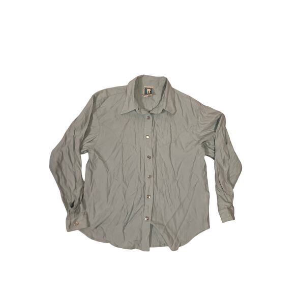 Desert West Tops - VTG Desert West by Sherry Holt Baby Blue Western Shirt Womens Small Pearl Button